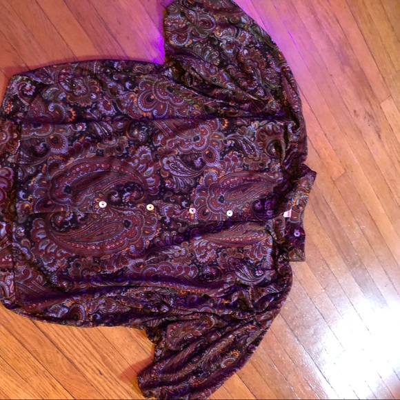 True Vintage Paisley Button Up Top - Picture 6 of 7